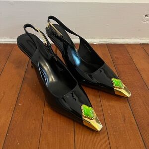 Saint Laurent Dupes - Jewel Patent Leather Kitten Heels